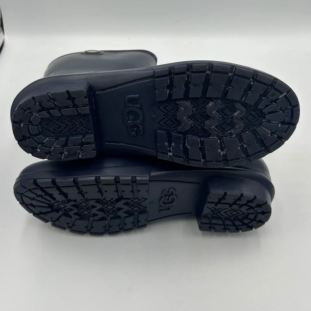 UGG Shaye Navy Blue Rubber Waterproof fur lined boots‎